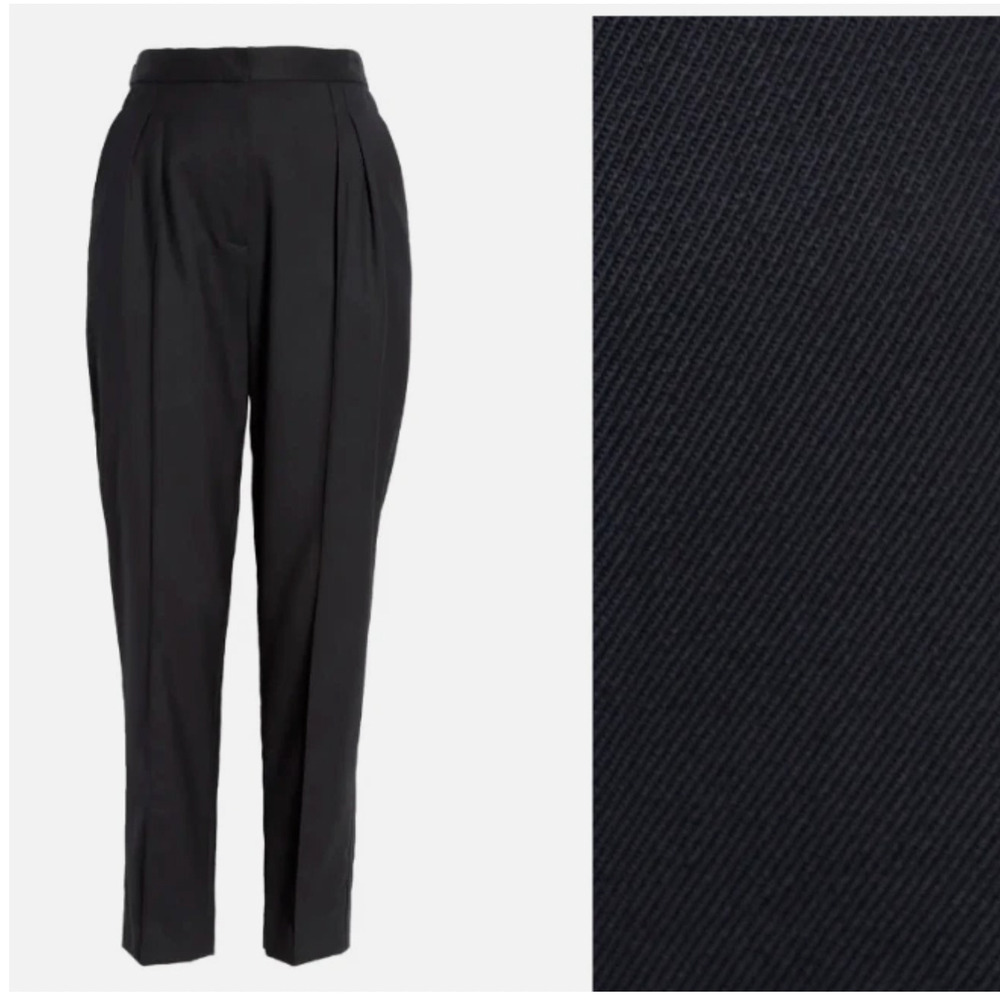 Nili Lotan 6 Lia Stretch Wool Dress Pants $595 Adjustable Waist Crop Black NWT